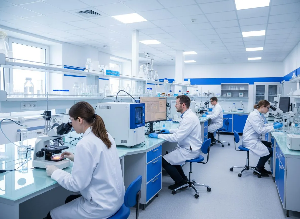 Environmental laboratory scientists performing certified testing
