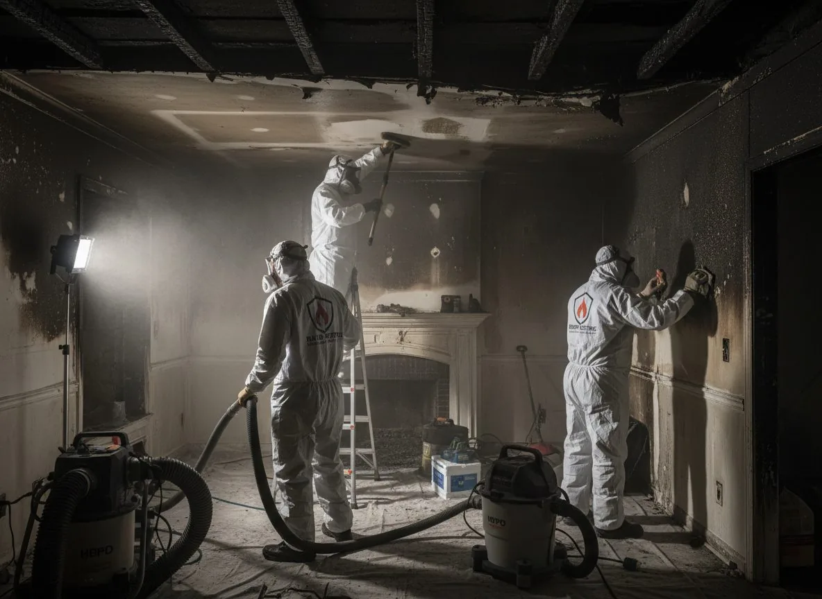 Professional char and ash testing after house fire